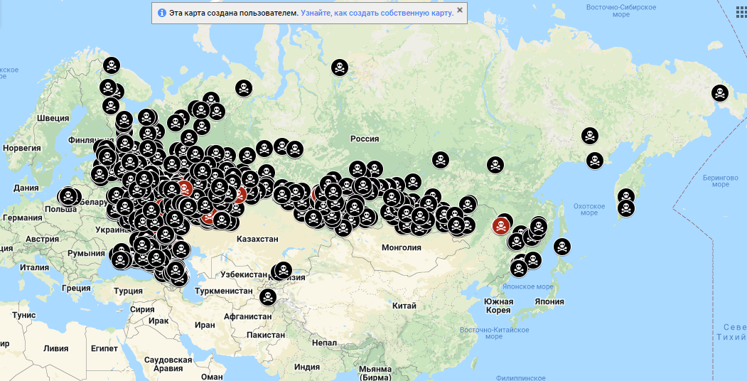 Просто нажми на нужный череп: появилась онлайн-карта с данными официальных российских потерь в «спецоперации»