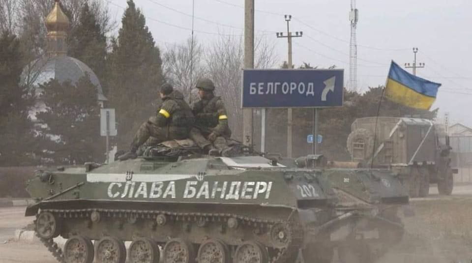 Belgorod, auf russischem Gebiet, von Kampfhubschraubern angegriffen